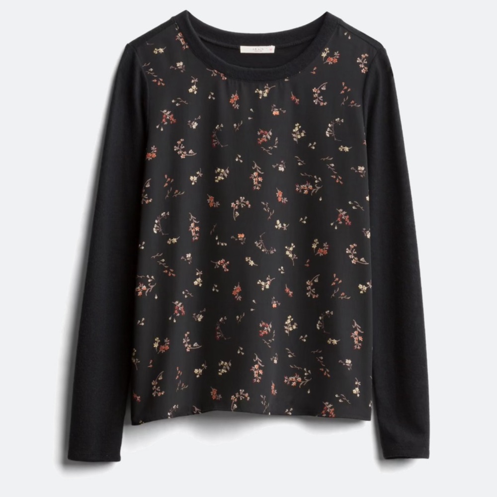 Kaileigh Soll Mixed Material Long Sleeve Floral Top from StitchFix